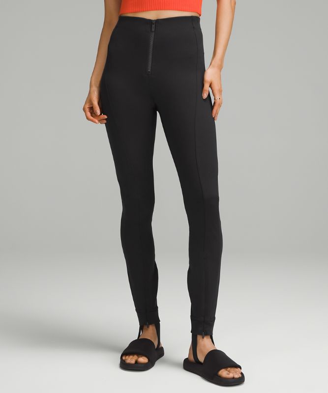 Pull-On Zip-Front High-Rise Pant