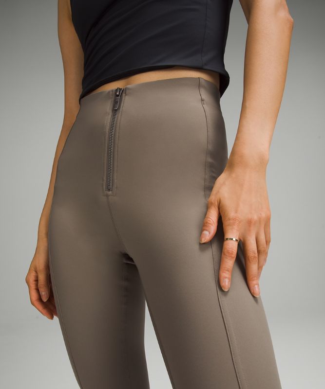 Pull-On Zip-Front High-Rise Pant