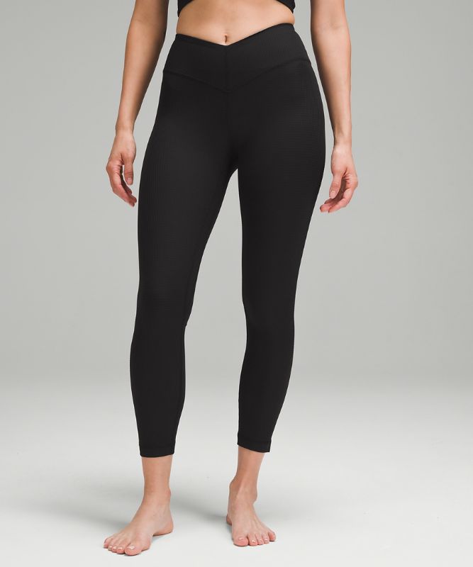 V-Waist Yoga Tight 24" *Grid Texture *Asia Fit