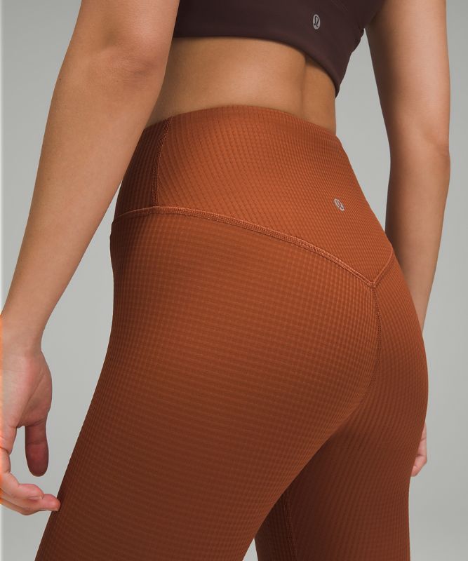 V-Waist Yoga Tight 24" *Grid Texture *Asia Fit