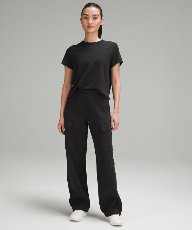 Cotton-Blend Double-Knit Mid-Rise Cargo Pant *Asia Fit