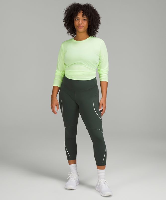 Base Pace High-Rise Reflective Crop 23"