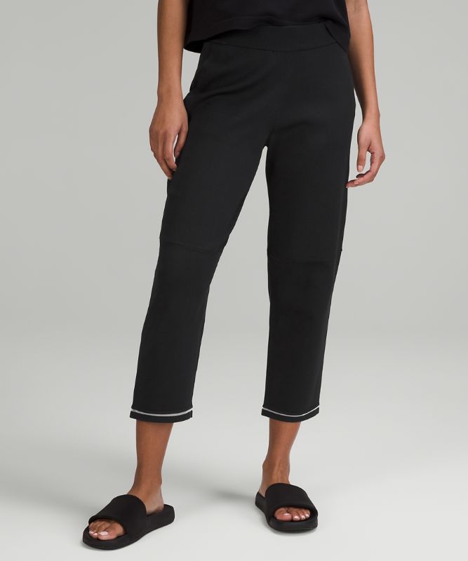 Relaxed-Fit High-Rise Knit Cropped Pants 24"