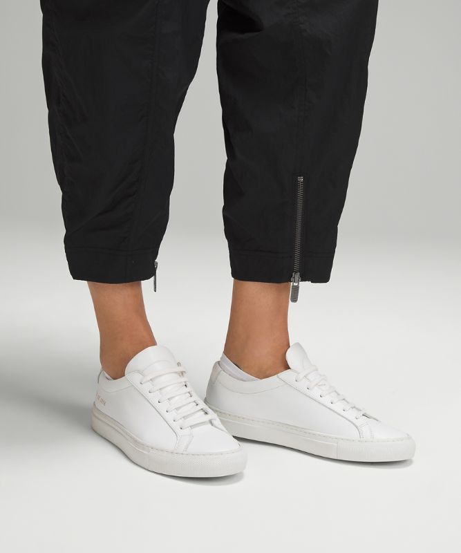 Front-Zip Mid-Rise Ruched Crop