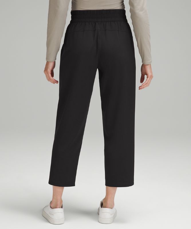 Front-Pleat Tapered Mid-Rise Cropped Pant