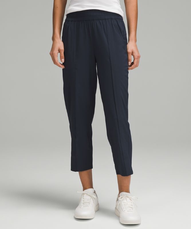 Front-Pleat Tapered Mid-Rise Cropped Pant