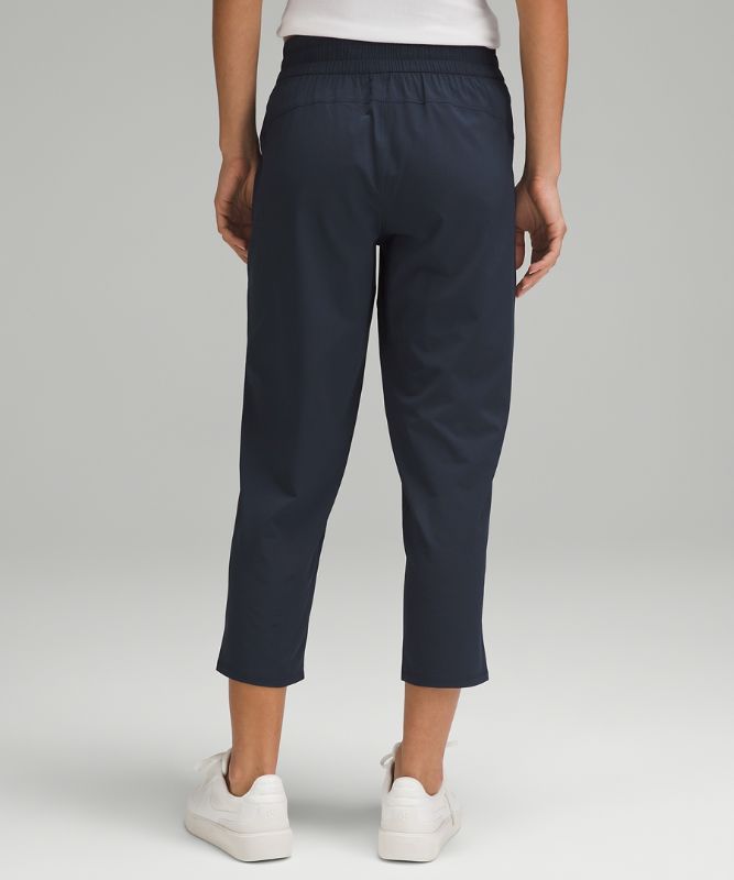 Front-Pleat Tapered Mid-Rise Cropped Pant