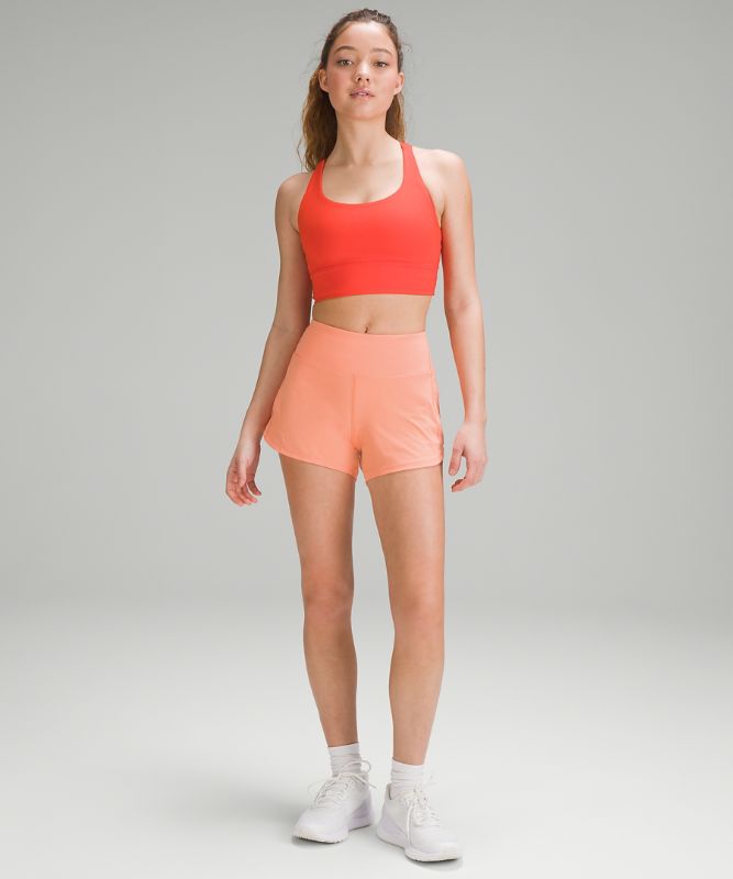 Speed Up Mid-Rise Lined Short 4, Sunny Coral