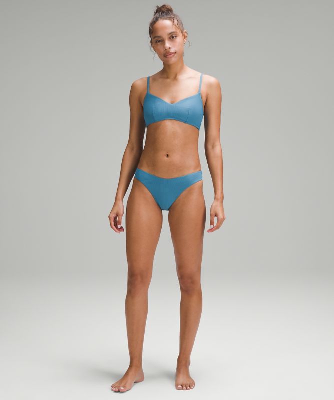 Ribbed High-Rise Skimpy-Fit Swim Bottom