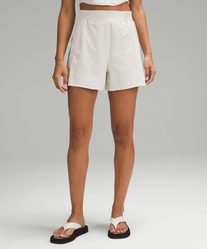 Stretch Woven Relaxed-Fit High-Rise Short 4"