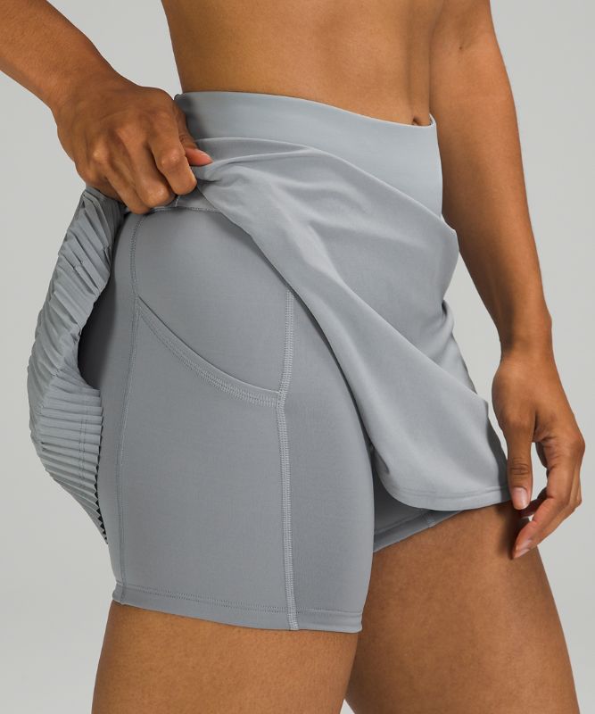 Pleated Lined High-Rise Tennis Skirt