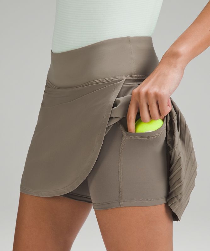 Pleated and Lined High-Rise Tennis Skort