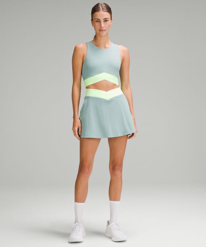 V-Waist Mid-Rise Tennis Skirt