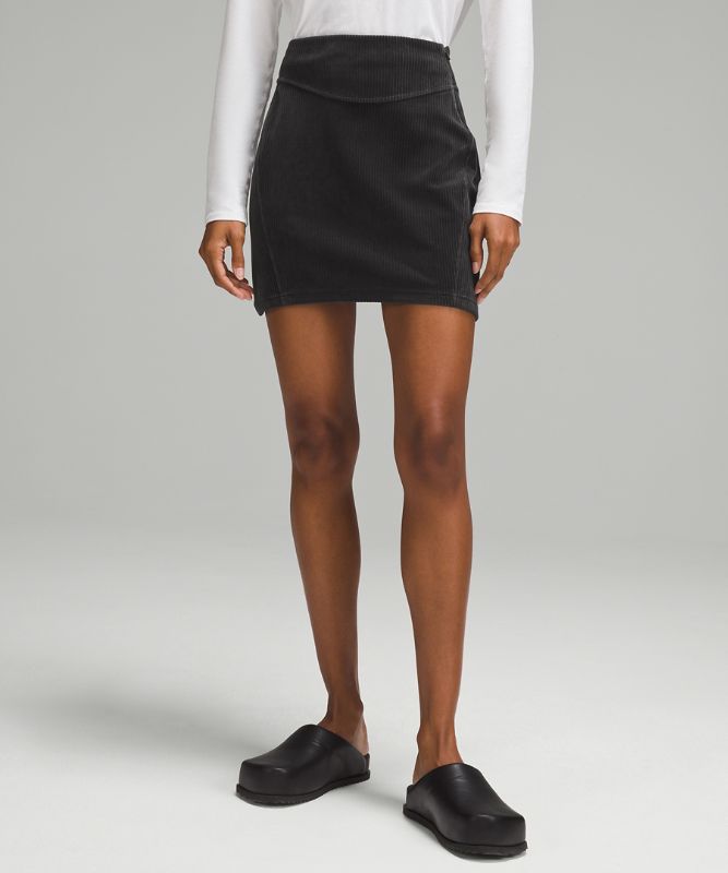 Scuba Mid-Rise Mini Skirt *Velvet Cord