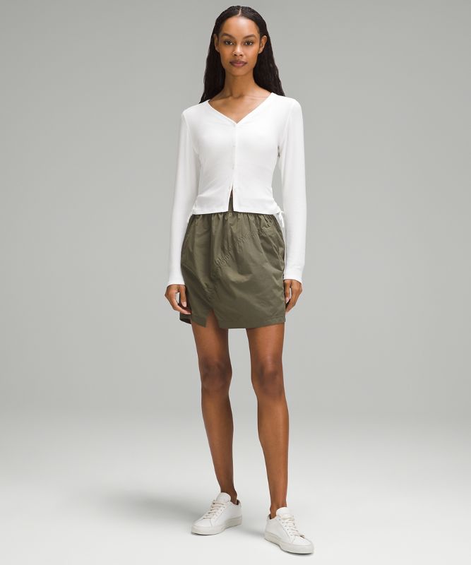 High-Rise Ruched Mini Skirt