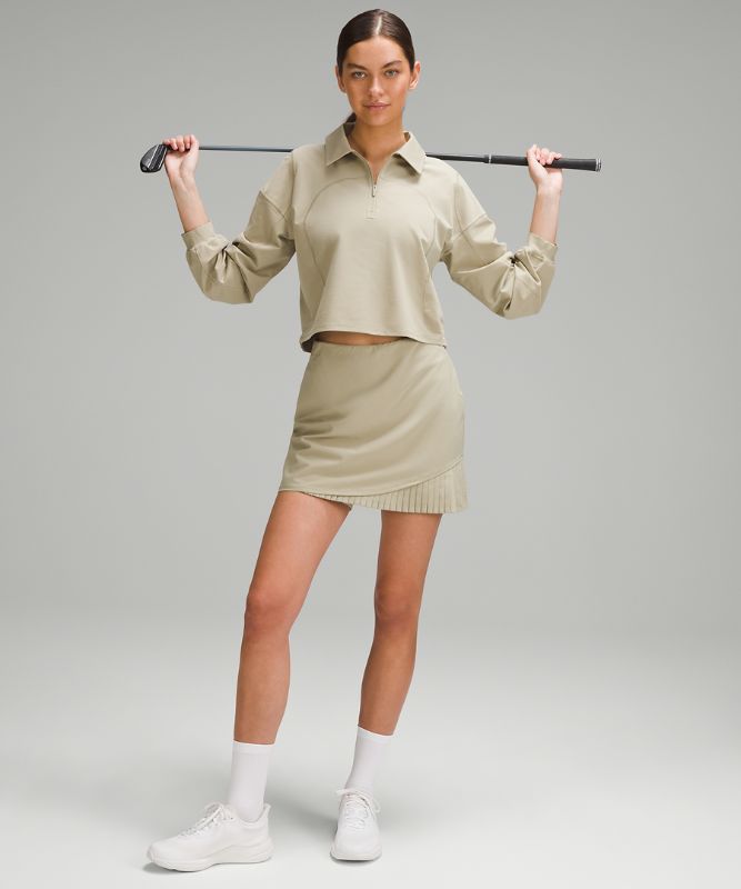 Pleated-Panel Lined Golf Skirt