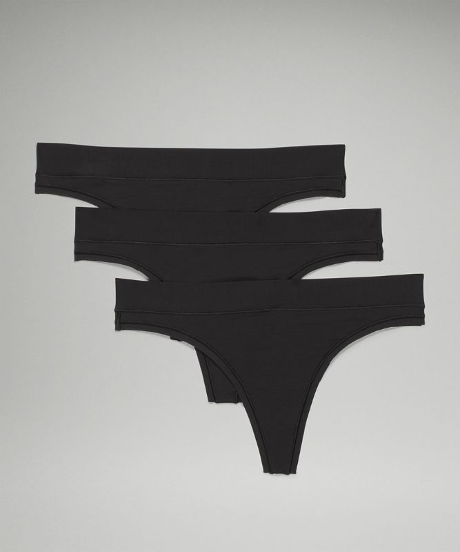 UnderEase Mid-Rise Thong Underwear 3 Pack