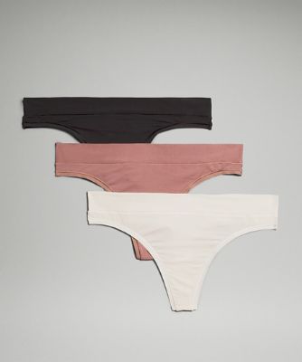Lululemon UnderEase Lace Mid-Rise Thong Underwear - Malibu Peach