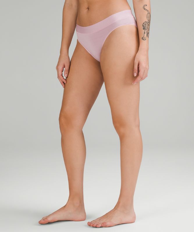 UnderEase Mid-Rise Bikini Underwear 3 Pack, Gull Grey/Pink Peony/Cayenne