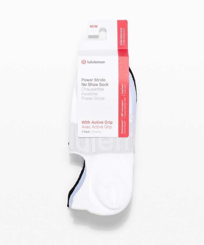 Power Stride No-Show Sock with Active Grip 3 Pack