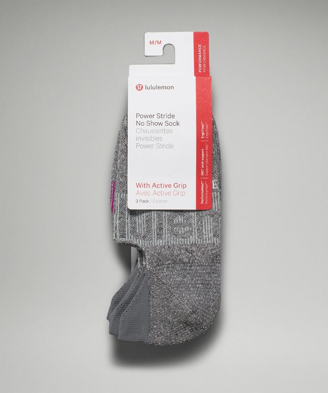 Power Stride No-Show Sock with Active Grip 3 Pack