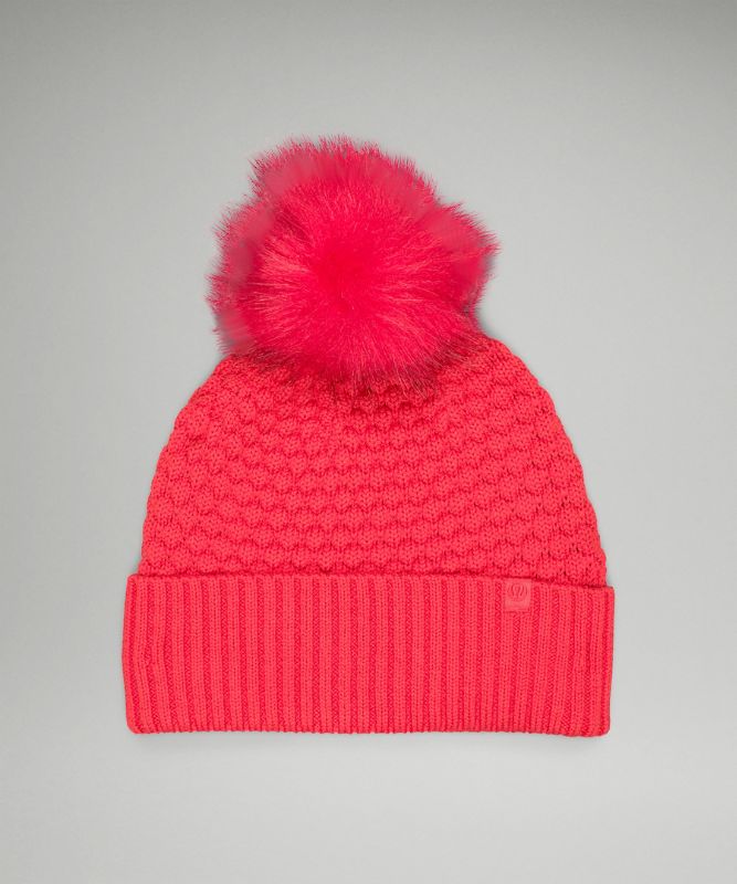 Women's Bubble Knit Pom Beanie