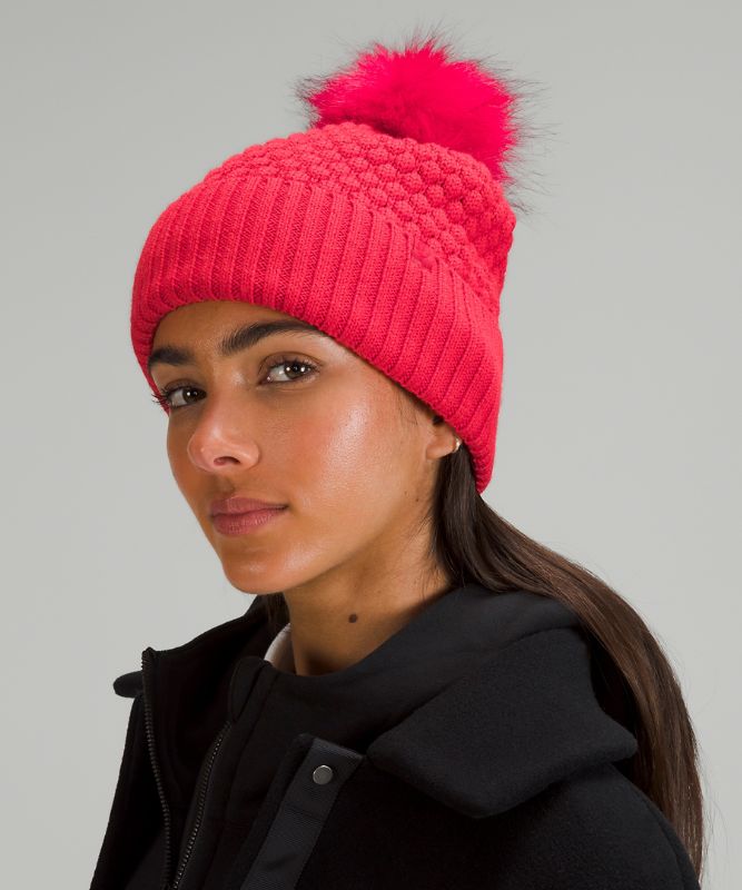 Women's Bubble Knit Pom Beanie