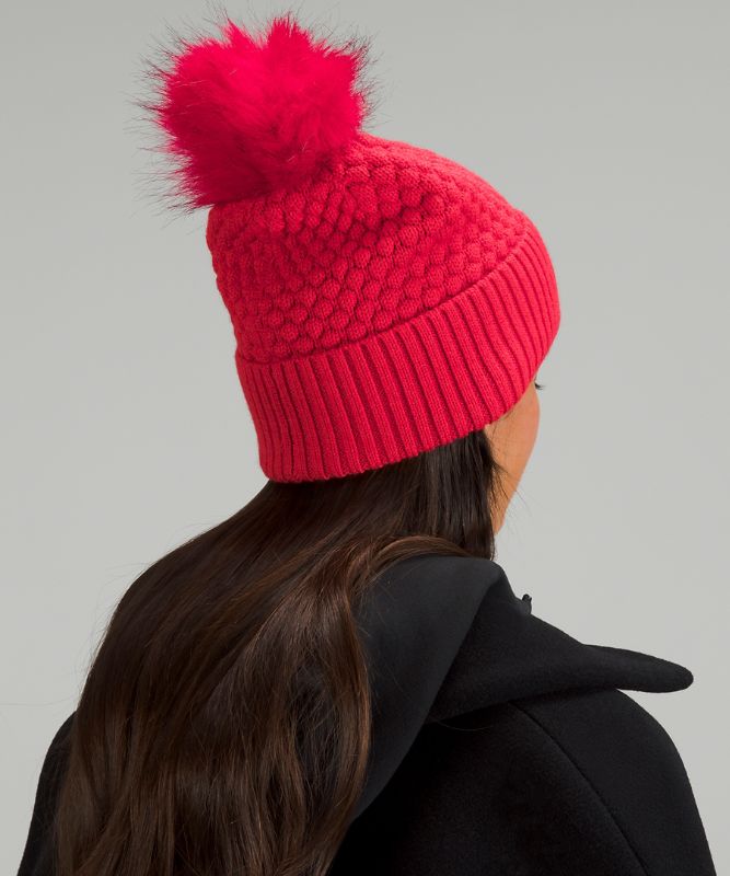 Women's Bubble Knit Pom Beanie