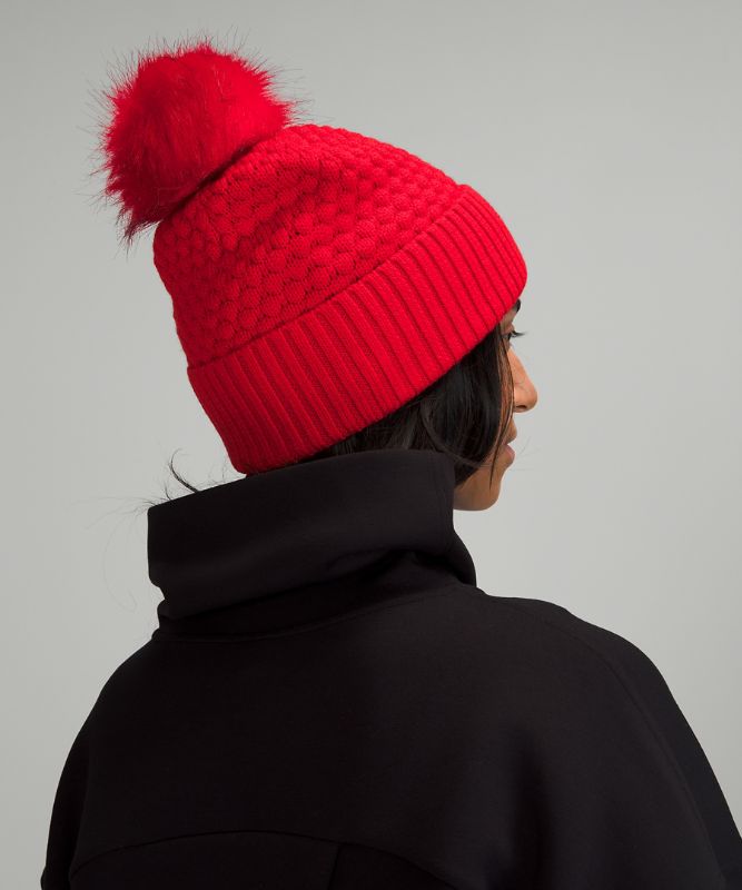 Bubble Knit Pom Beanie