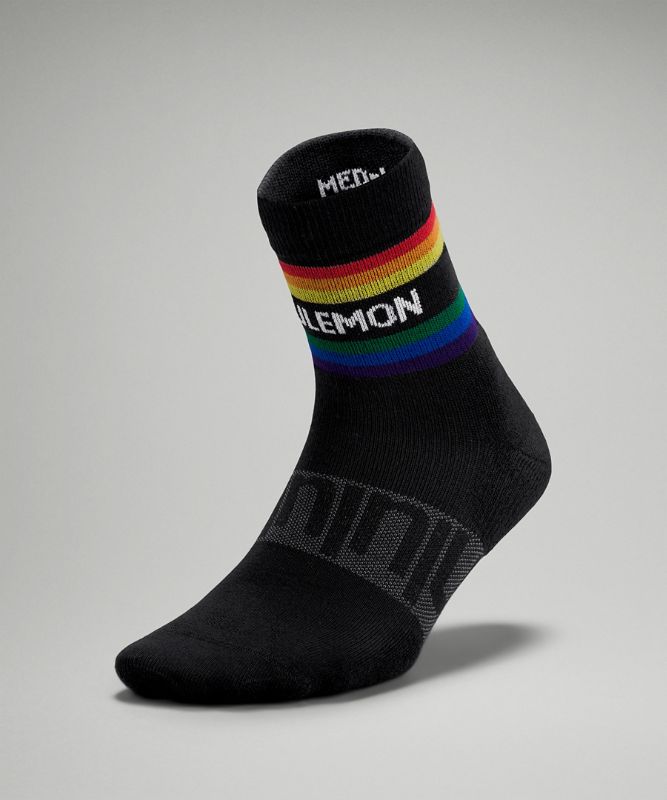Women's Daily Stride Mid-Crew Sock Stripe lululemon *Wordmark