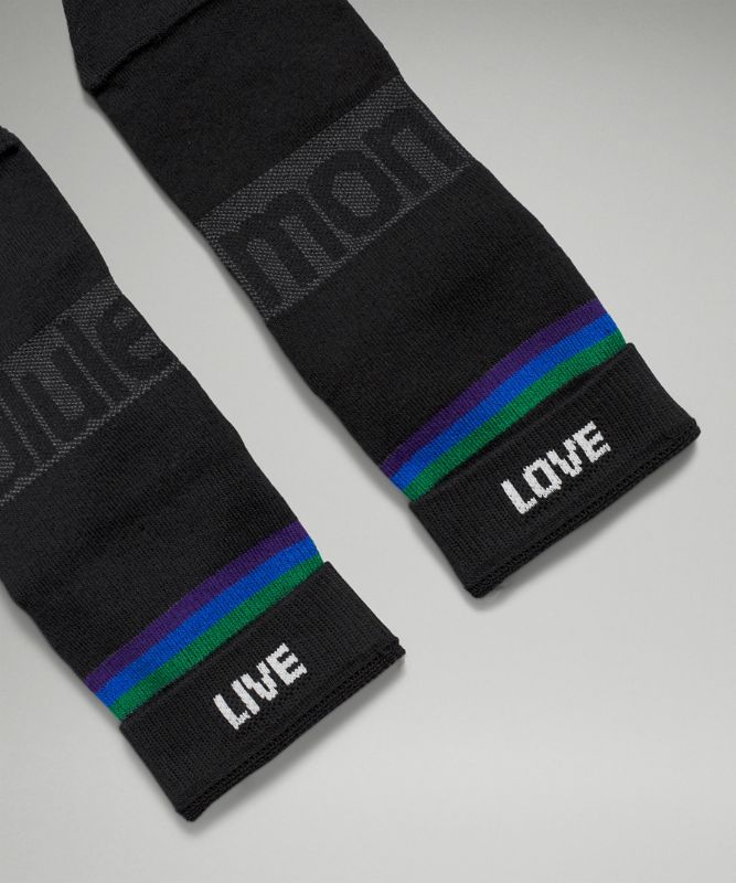 Women's Daily Stride Mid-Crew Sock Stripe lululemon *Wordmark