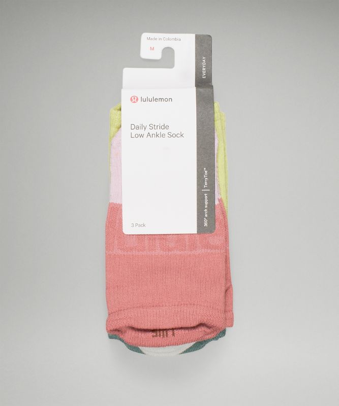 Daily Stride Low-Ankle Sock 3 Pack *Multi-Colour