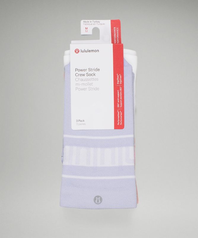 Women's Power Stride Crew Sock 3 Pack *Stripe lululemon